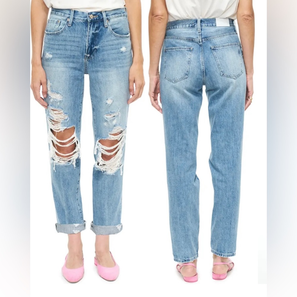 Pistola Presley Destroyed High Waist Relaxed Jeans - Picture 1 of 11